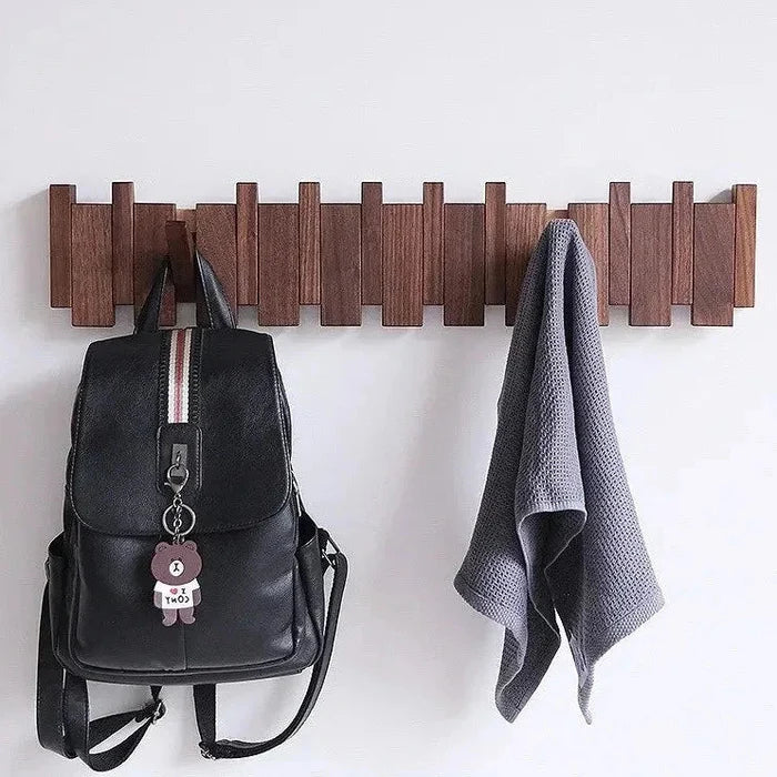 Piano-Style Wooden Coat Rack - Elegant Design, Durable Wood