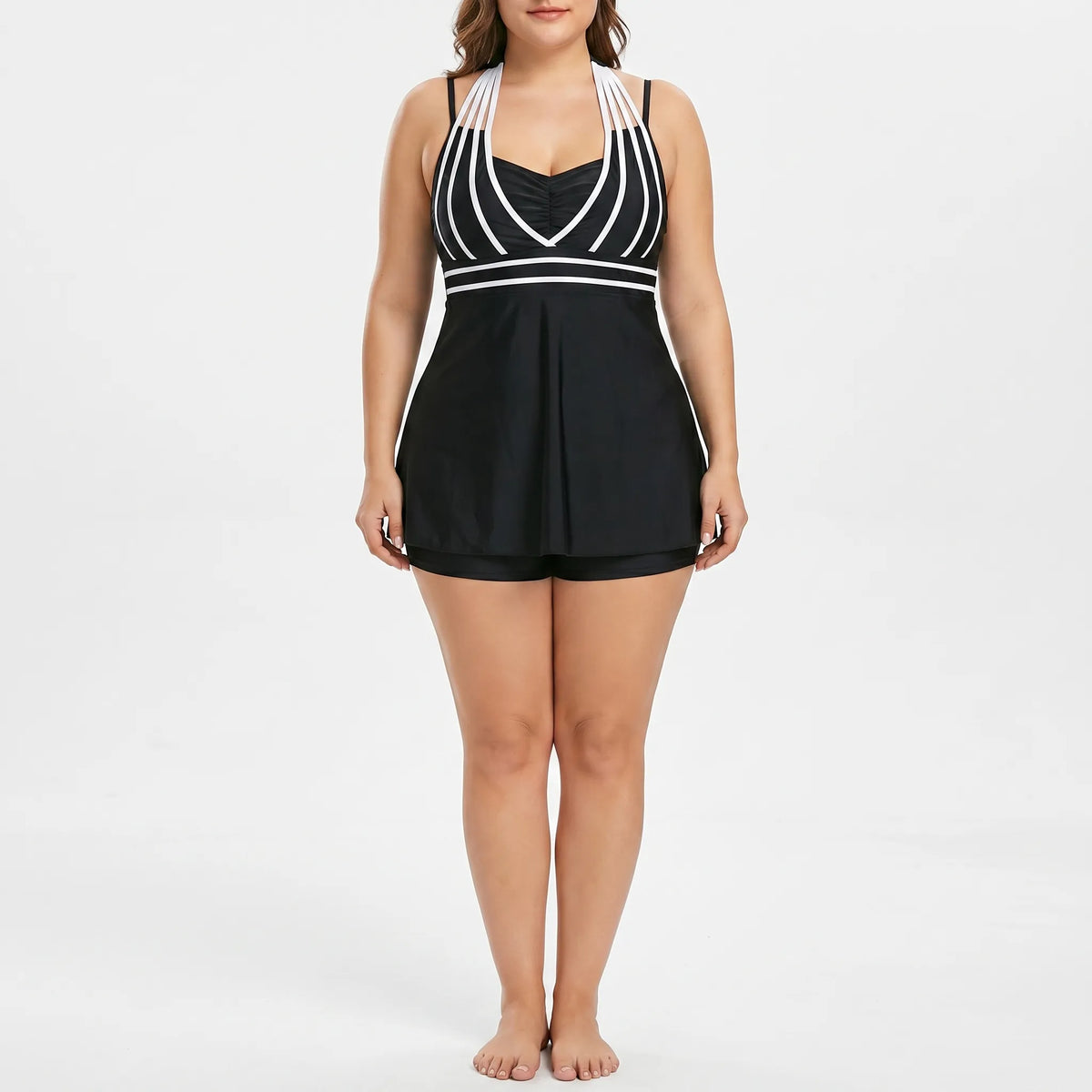 Plus Size Swimdress with Built-in Shorts