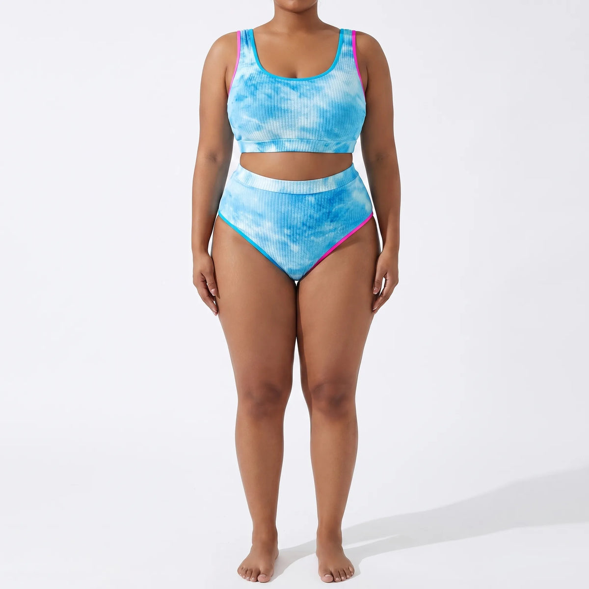 Plus Size Two-Piece Tie-Dye Bikini