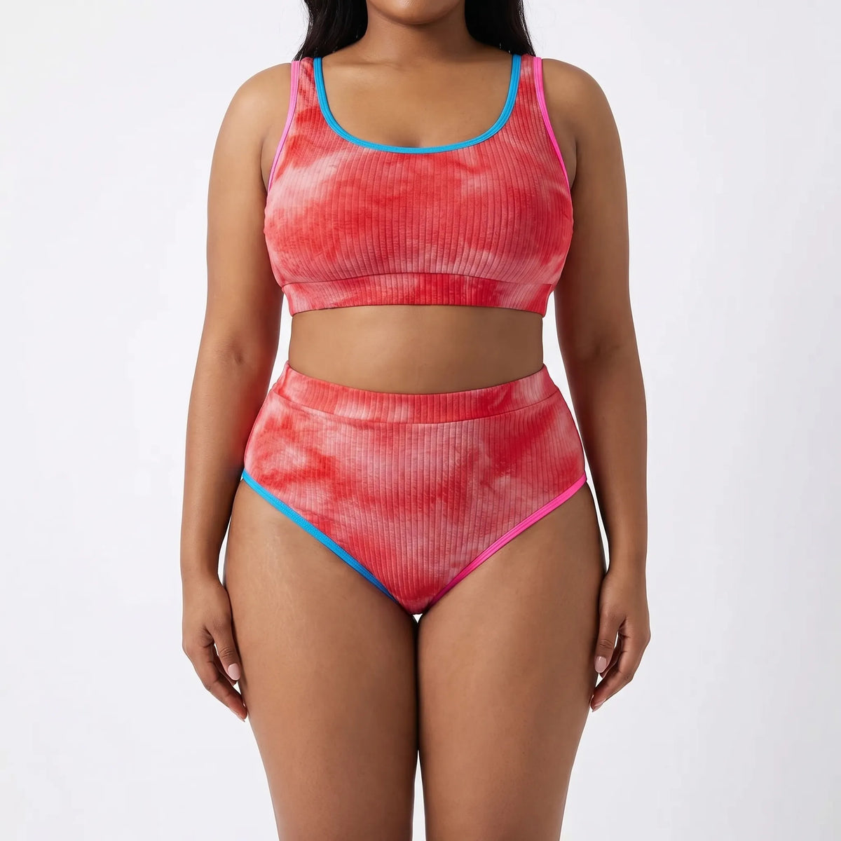 Plus Size Two-Piece Tie-Dye Bikini