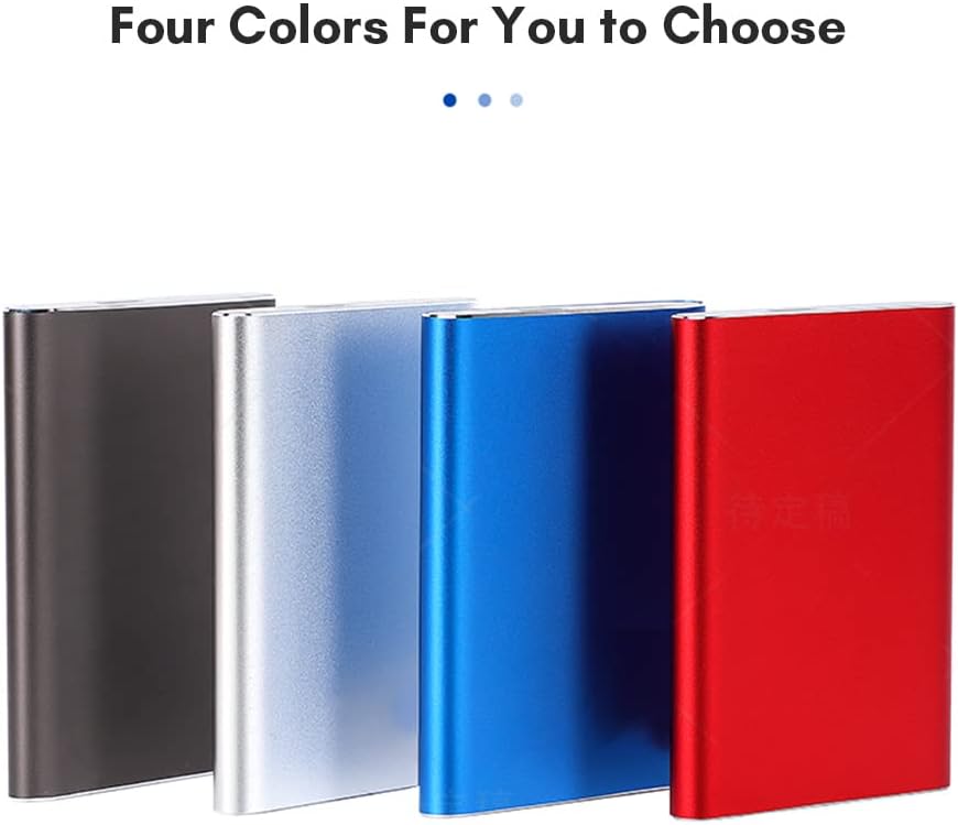 Portable 1TB USB 3.0 External Hard Drive with Metal Case and High-Speed Transfer