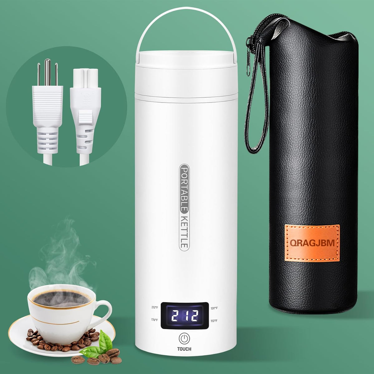 Portable Electric Travel Kettle - Compact Stainless Steel Smart Kettle with LCD Display