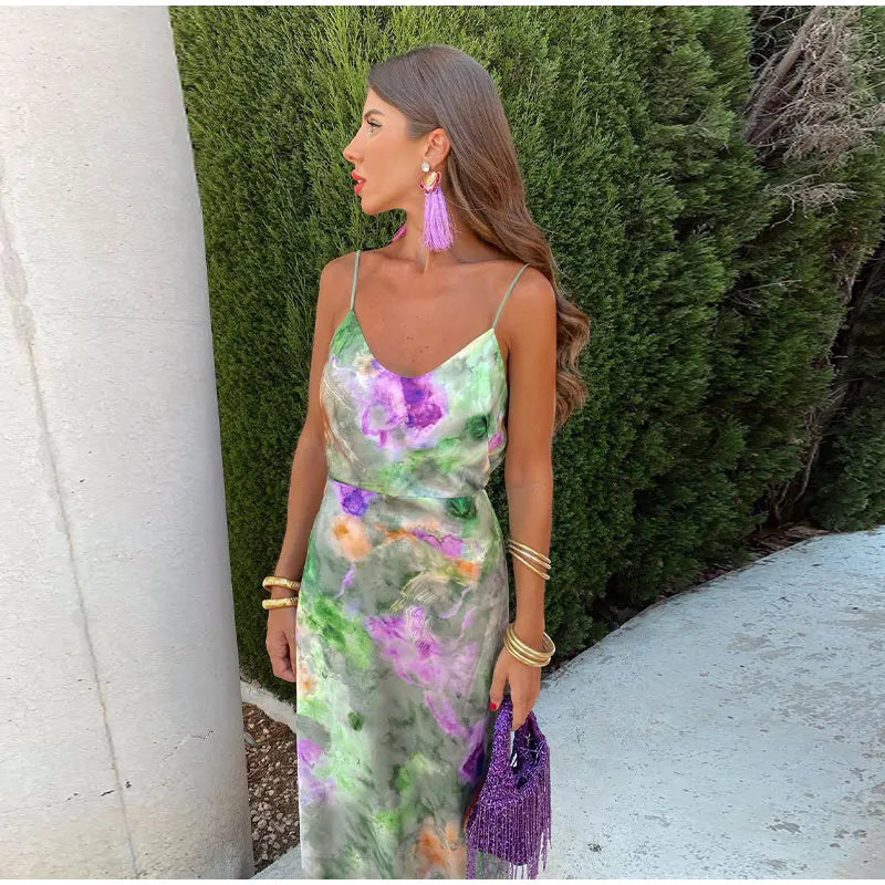 Printed Maxi Dress - Elegant & Sexy