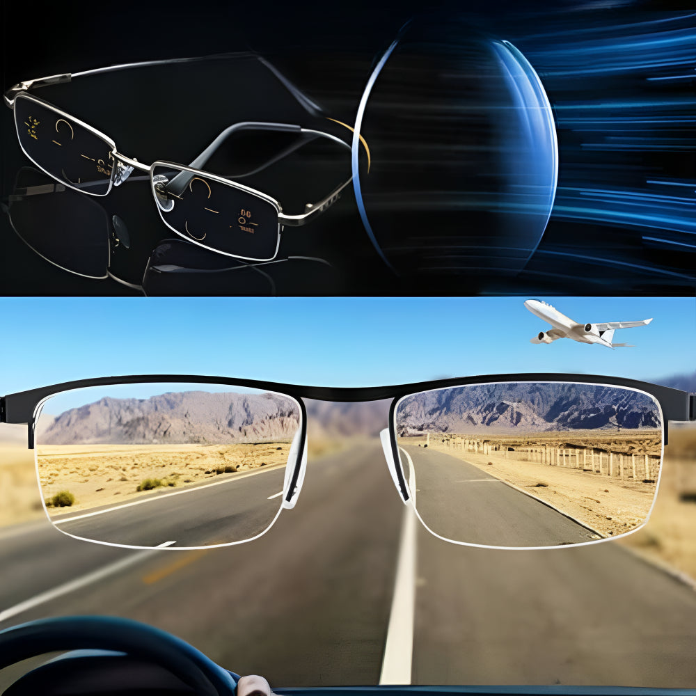 Progressive Multifocal Reading Glasses with Blue Light Filtering Lenses