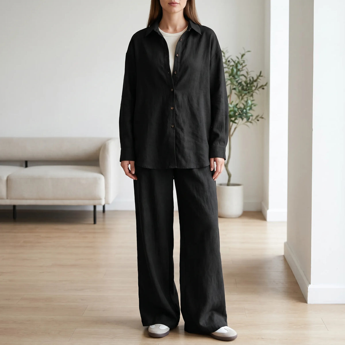 Relaxed Fit Two-Piece Pant Set
