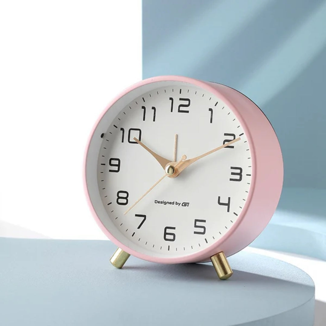 Scandinavian Table Clock with Silent Movement