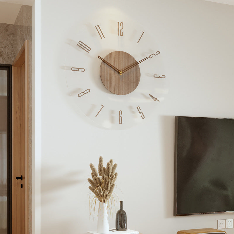 Scandinavian Wooden Wall Clock - Elegant and Silent