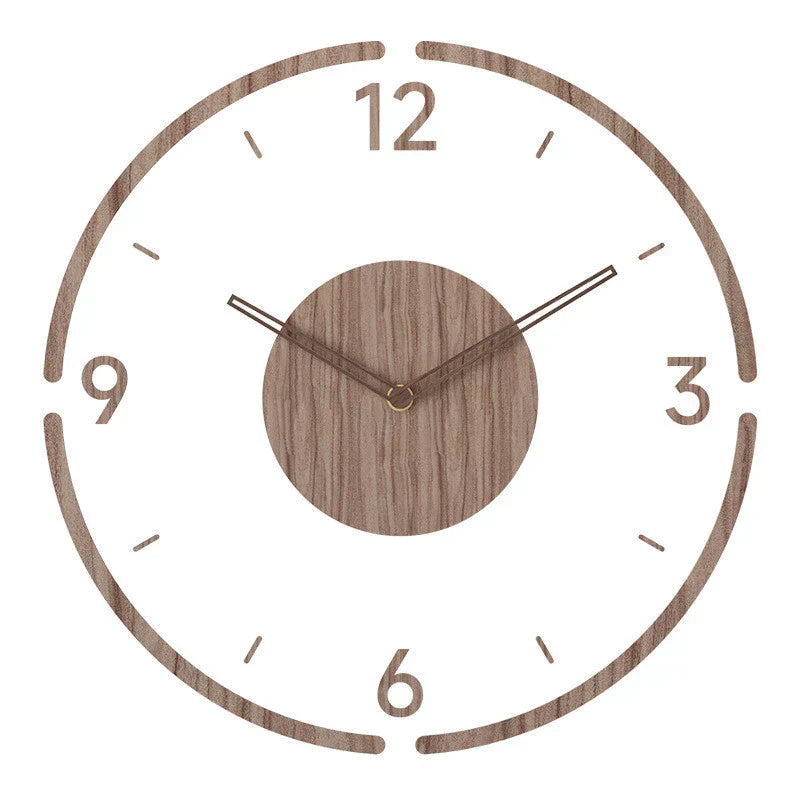 Scandinavian Wooden Wall Clock - Elegant and Silent