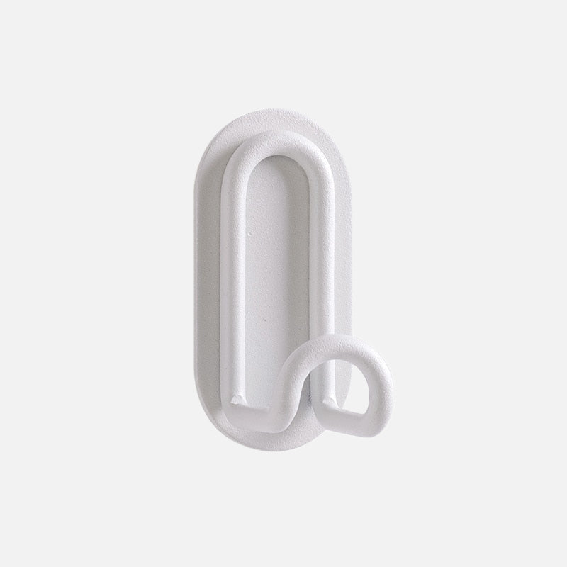 Self-Adhesive Double Wall Hook in Pink Metal – No Drilling