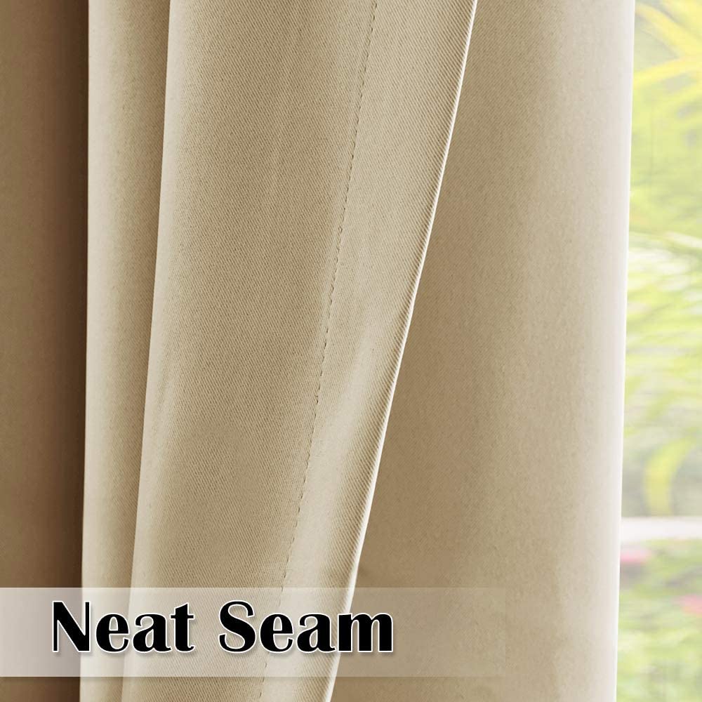 Set of 2 Waterproof and Windproof Outdoor Patio Privacy Curtains with Grommets