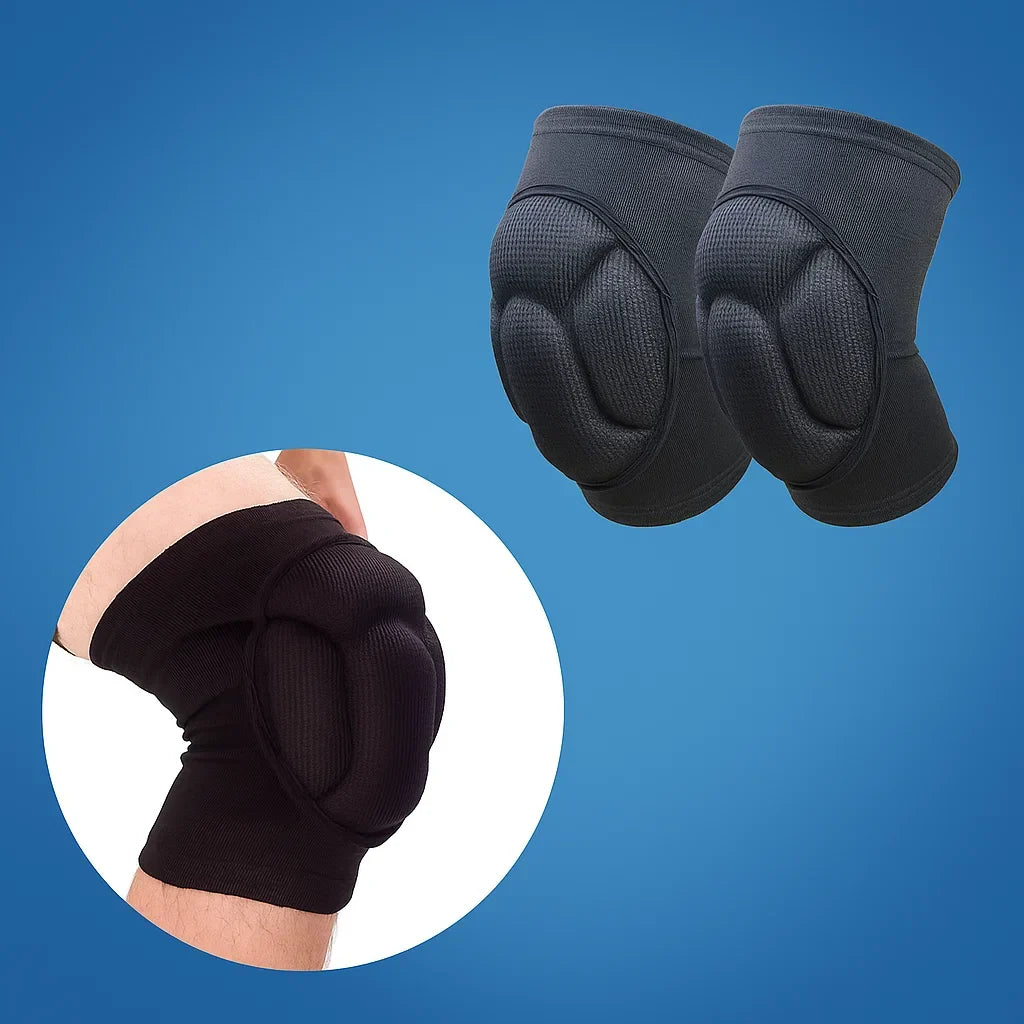 Shock-Absorbing Knee Pads with Breathable Compression Support and Anti-Slip Cushioning for Sports and Injury Prevention