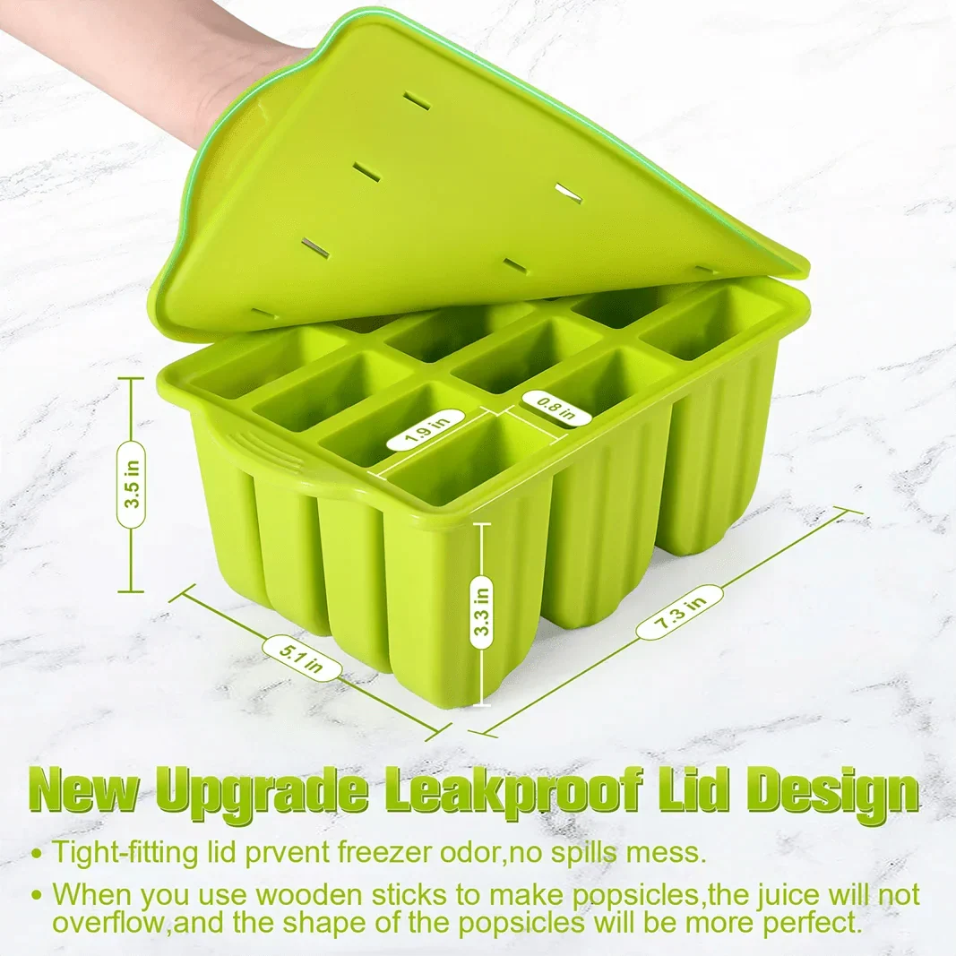 Silicone Popsicle Mold with Wooden Sticks