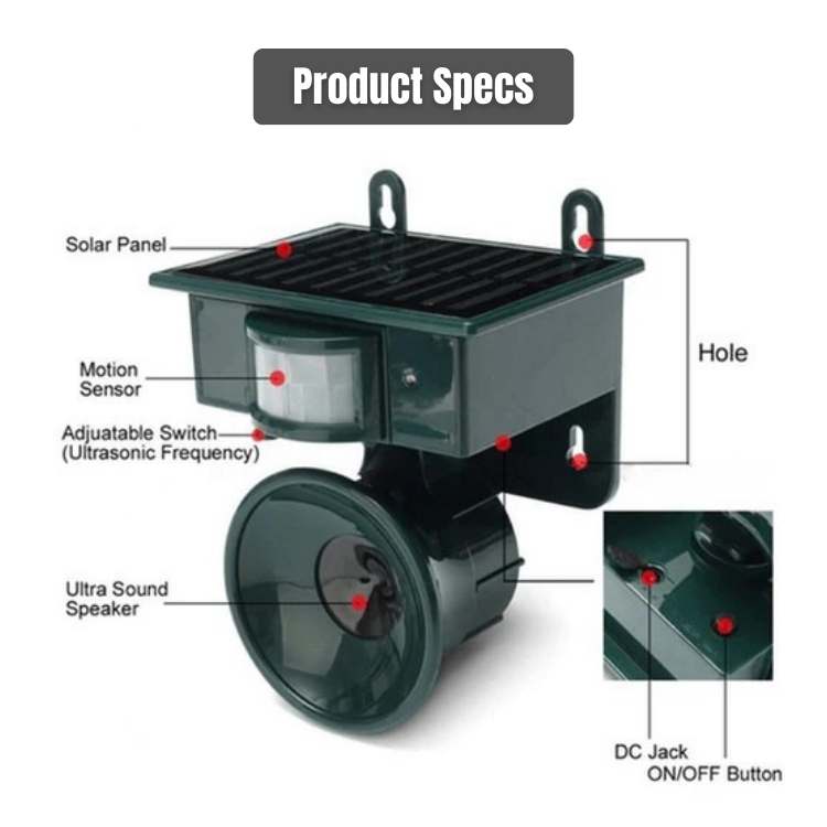 Smart Solar Ultrasonic Bird Repeller