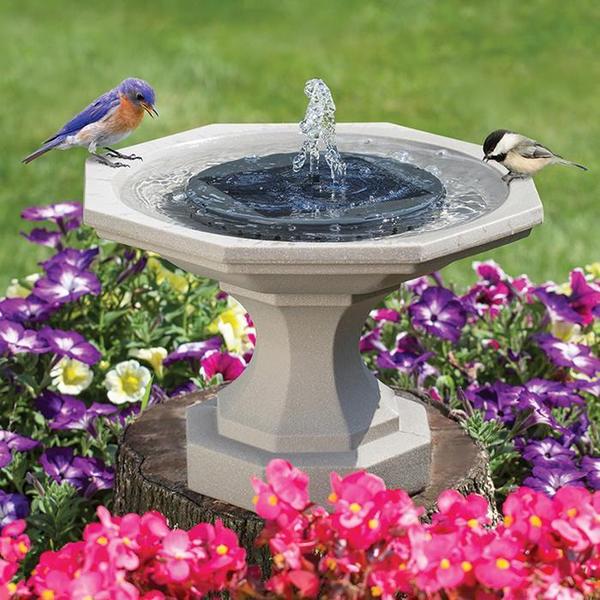 Solar Bionic Garden Fountain and Bird Bath for Ground