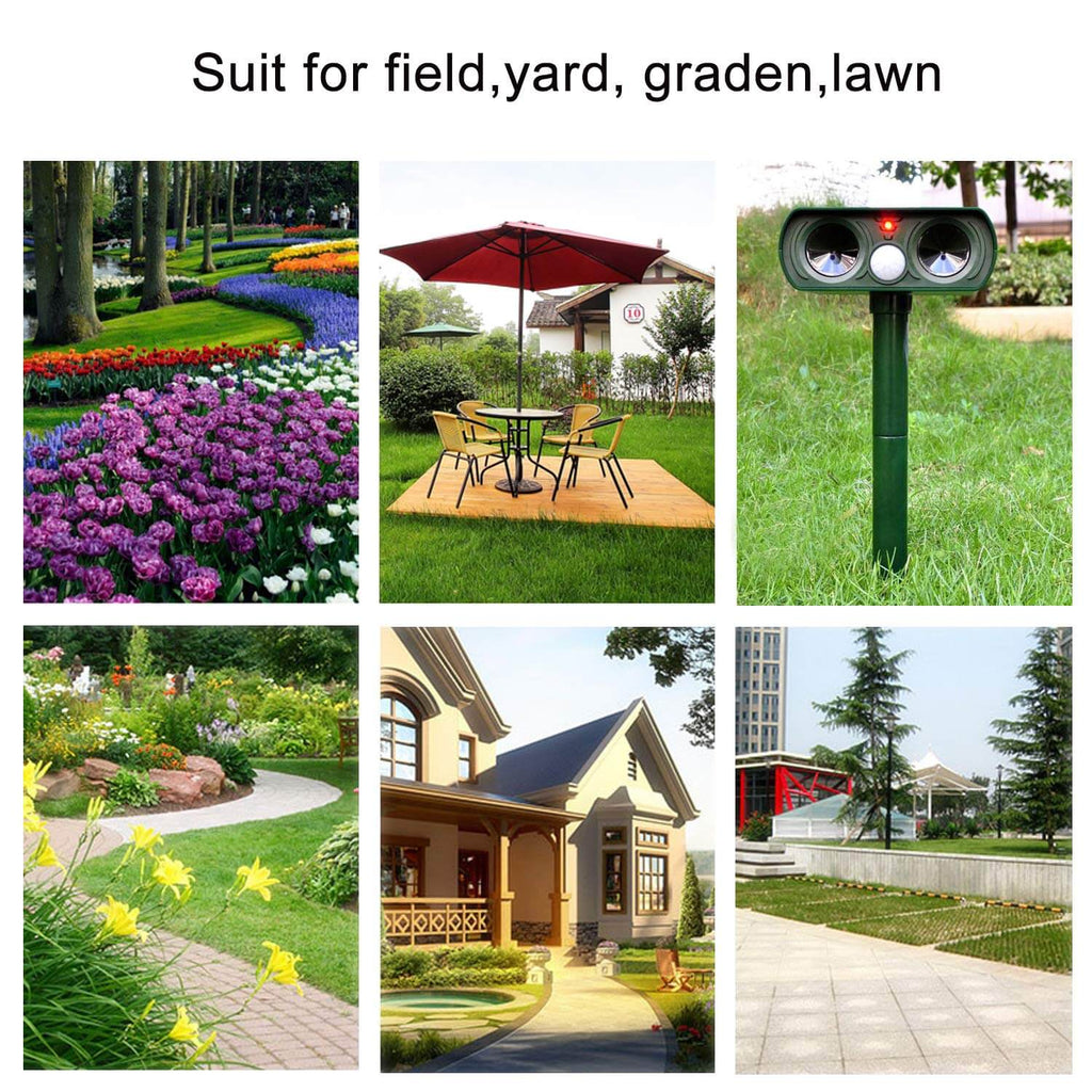 Solar Ultrasonic Animal Repeller with Infrared Sensor