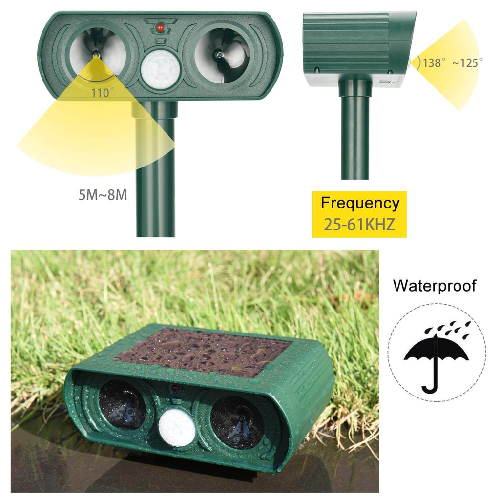 Solar Ultrasonic Animal Repeller with Infrared Sensor
