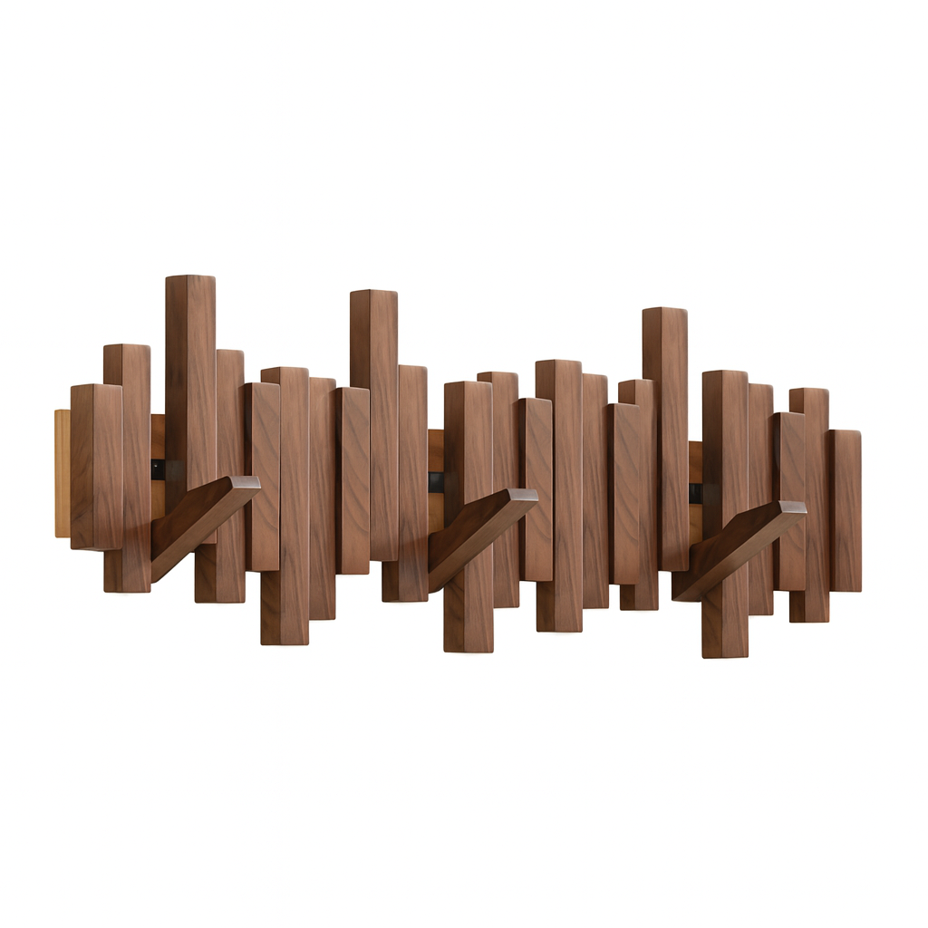 Solid Wood Piano-Style Coat Rack