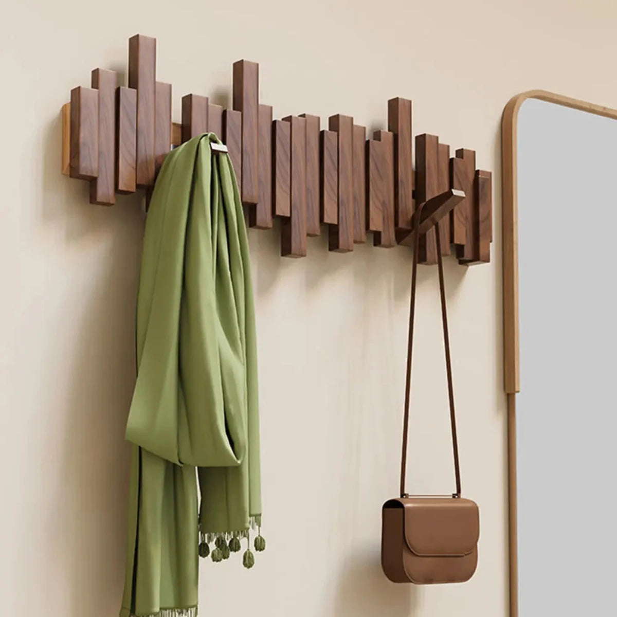 Solid Wood Piano-Style Coat Rack