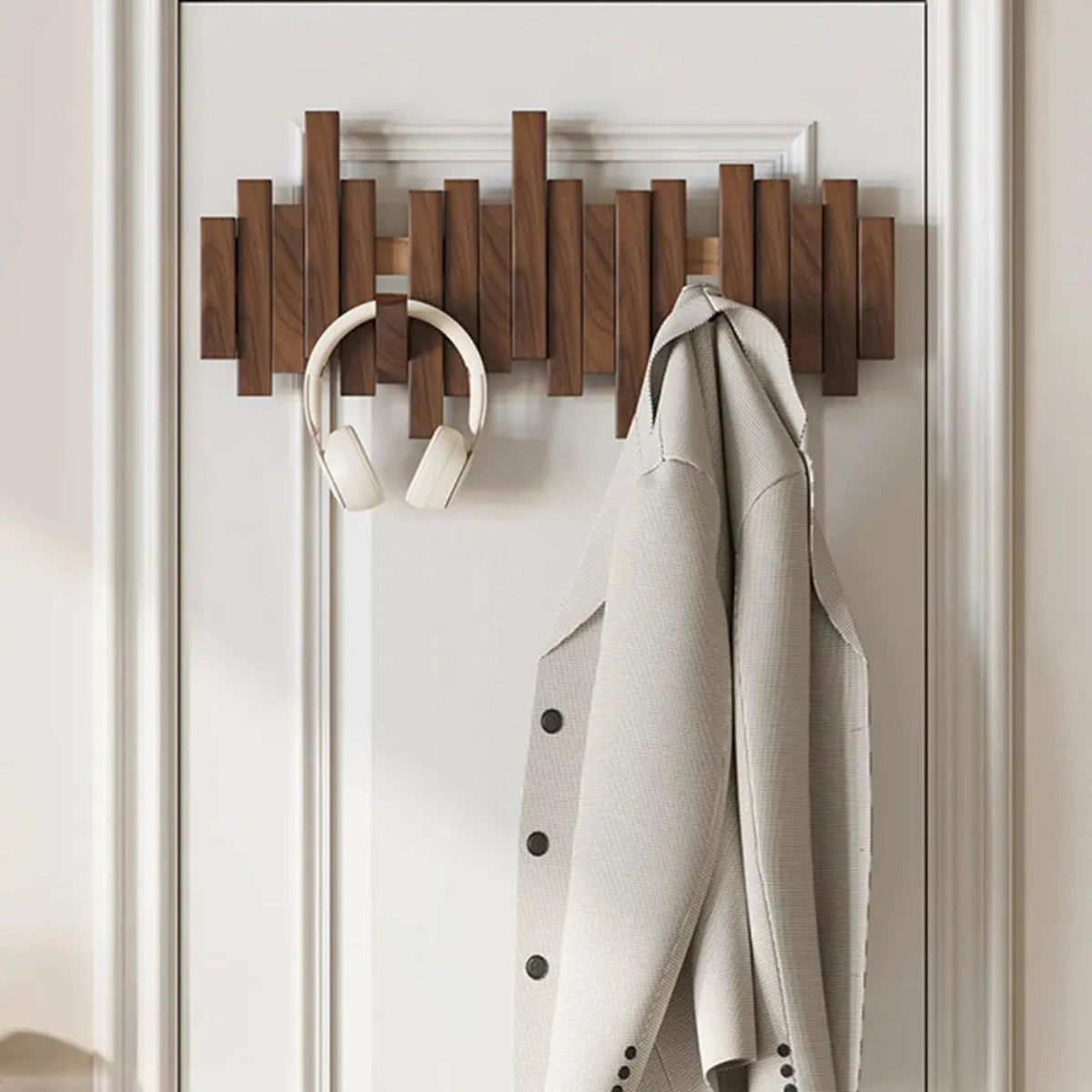 Solid Wood Piano-Style Coat Rack