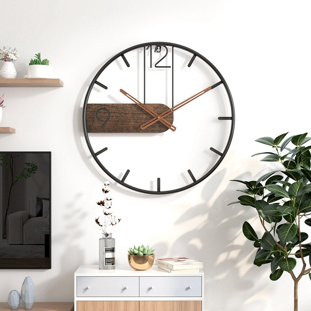 Steel and Walnut Wall Clock