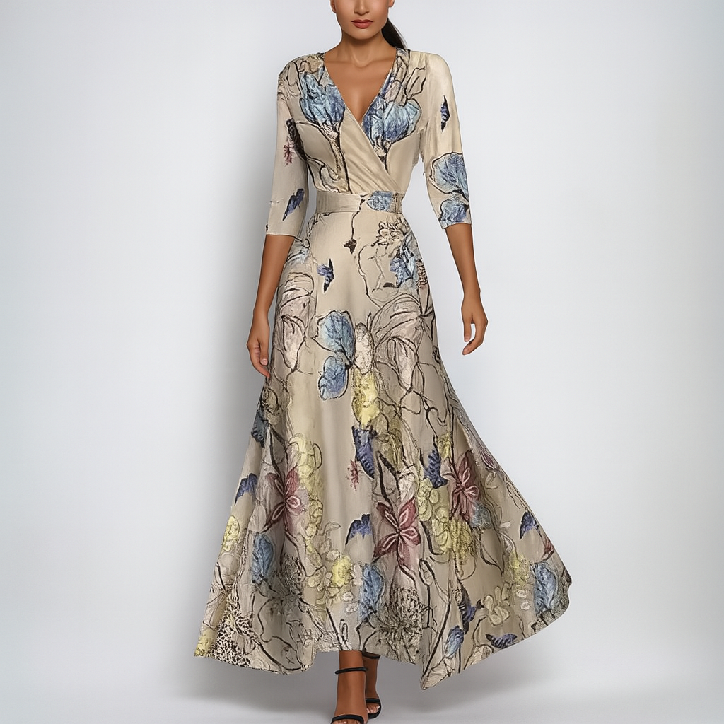 Summer-Ready Boho V-Neck Maxi Dress