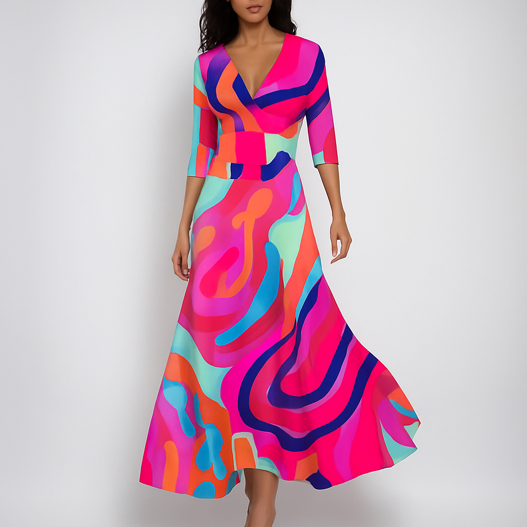 Summer-Ready Boho V-Neck Maxi Dress