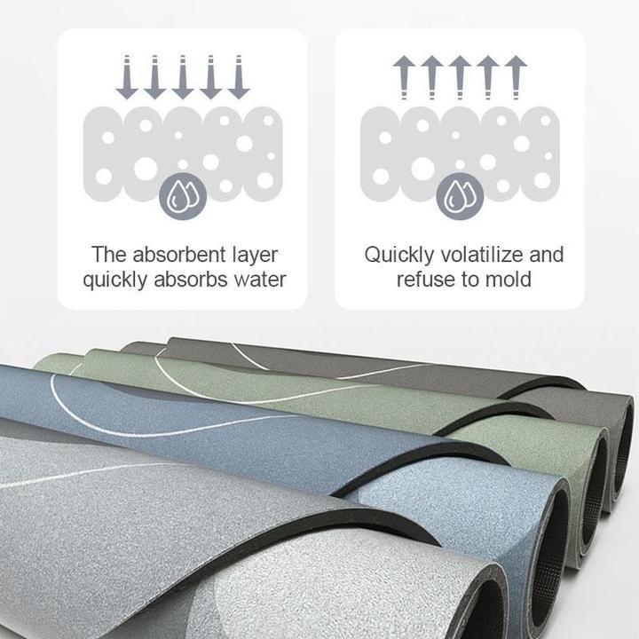 Super Absorbent Home and Bathroom Floor Mat, Soft and Quick-Drying