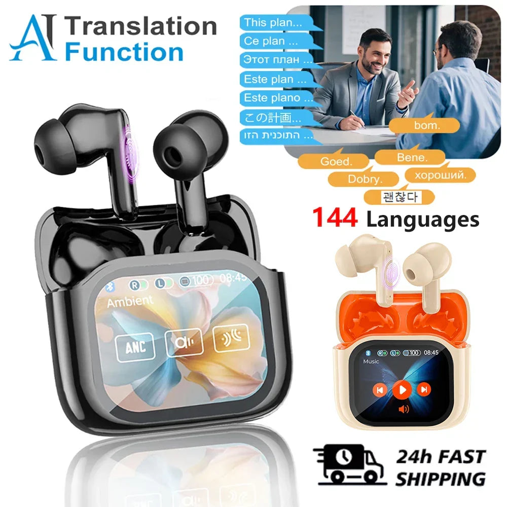 Touch Screen Translation Earbuds with Noise Reduction