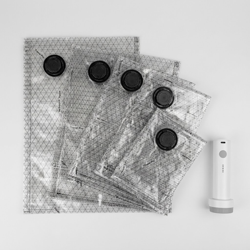 Travel Vacuum Storage Bag Set with Cordless Pump