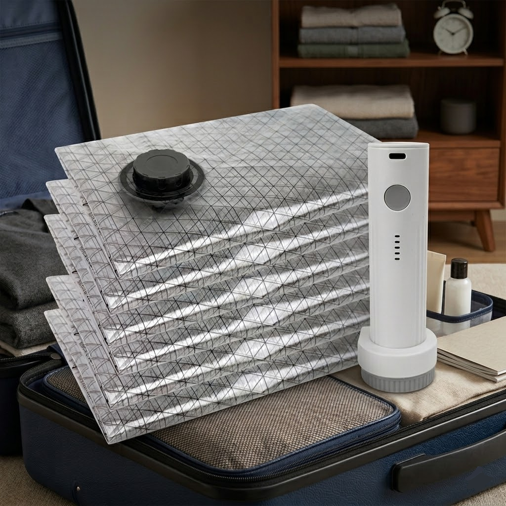 Travel Vacuum Storage Bag Set with Cordless Pump