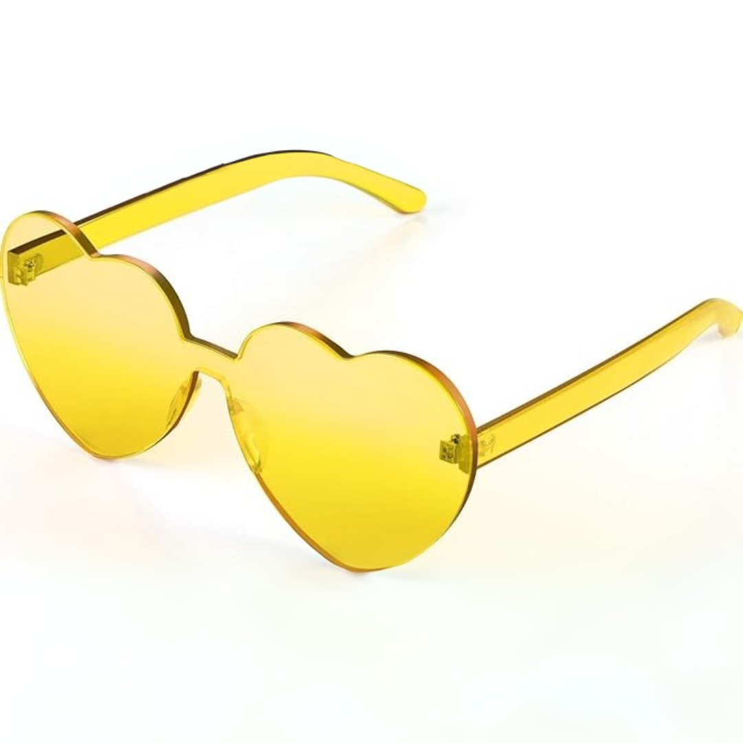 Trendy Rimless Heart Sunglasses with a Transparent Look