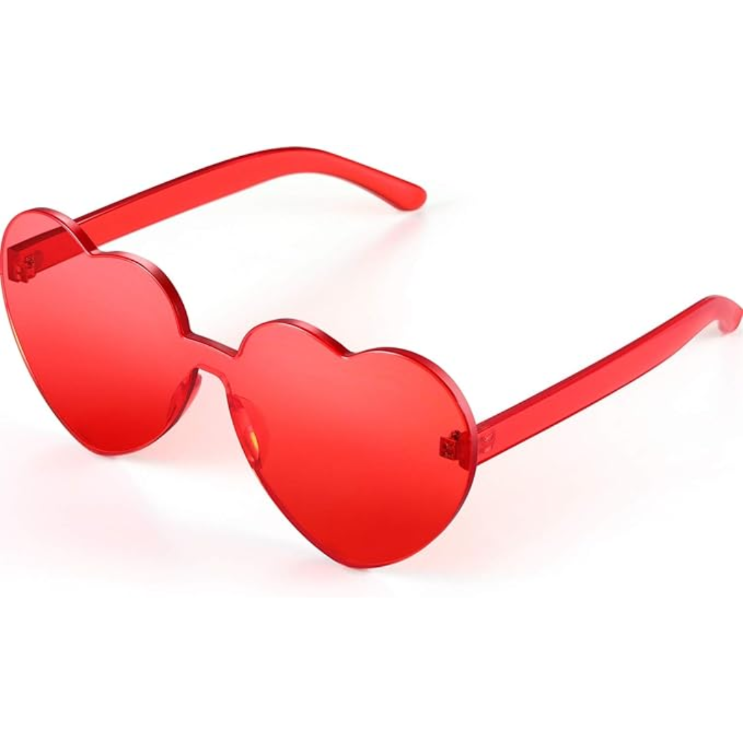 Trendy Rimless Heart Sunglasses with a Transparent Look
