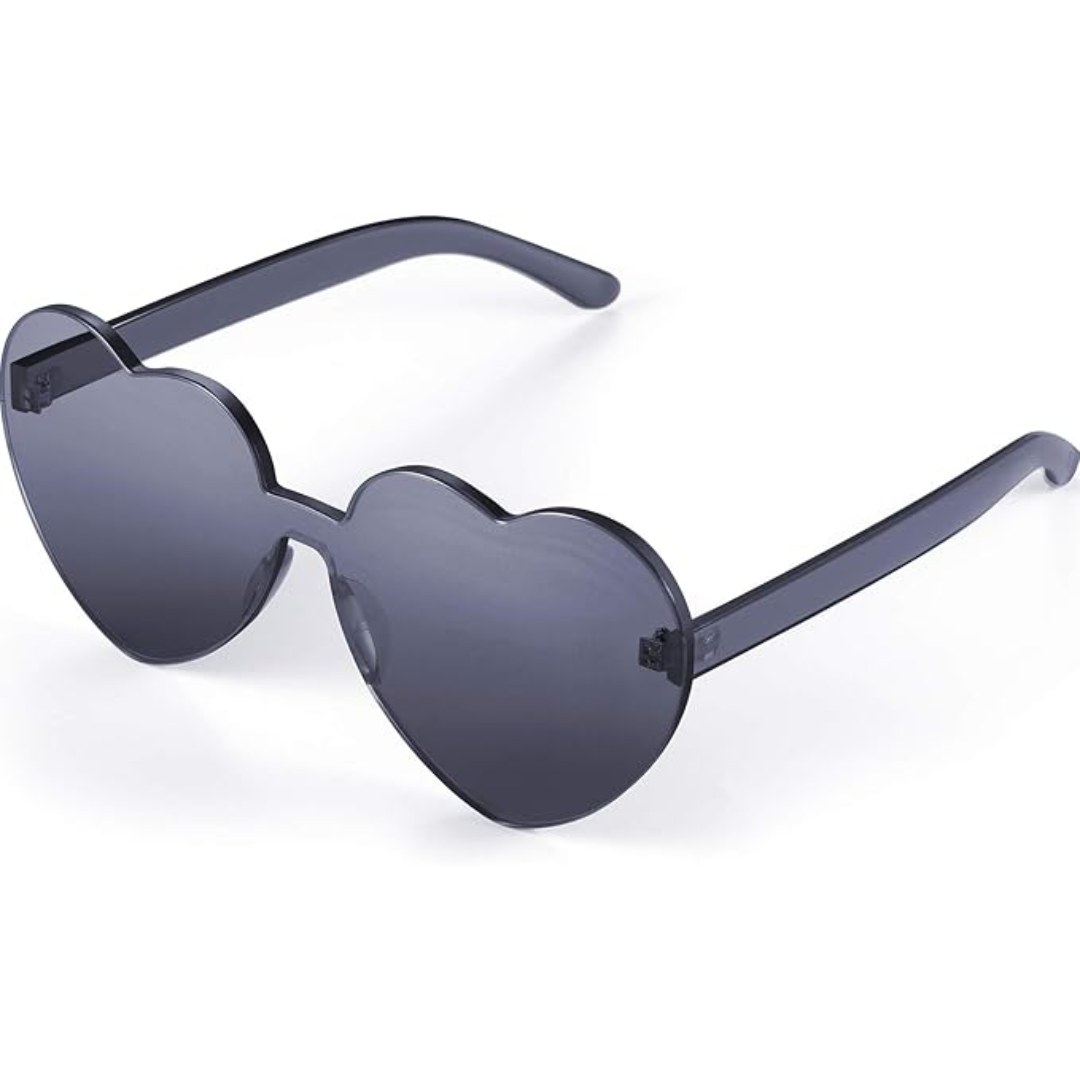 Trendy Rimless Heart Sunglasses with a Transparent Look