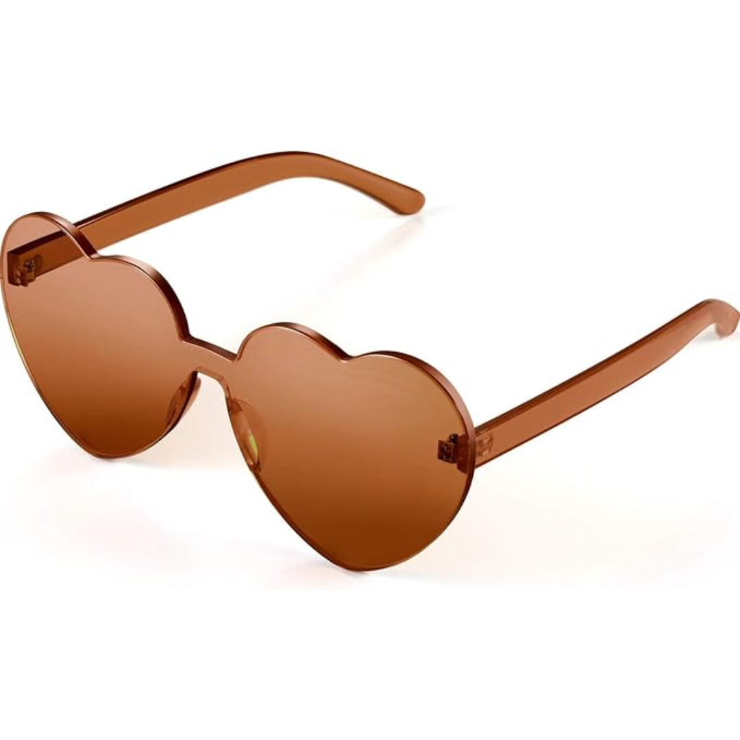 Trendy Rimless Heart Sunglasses with a Transparent Look