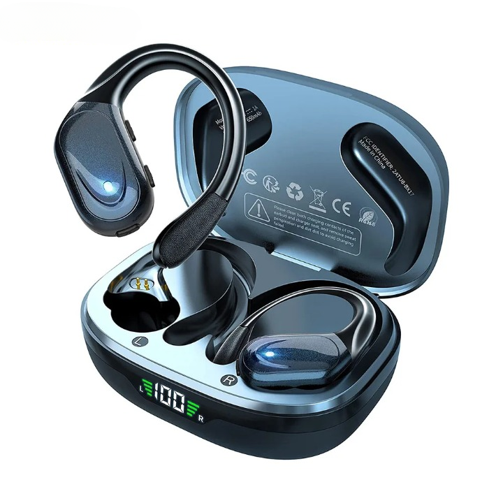 Unisex Bluetooth 5.3 Sports Earbuds with Microphone & 75-Hour Playback