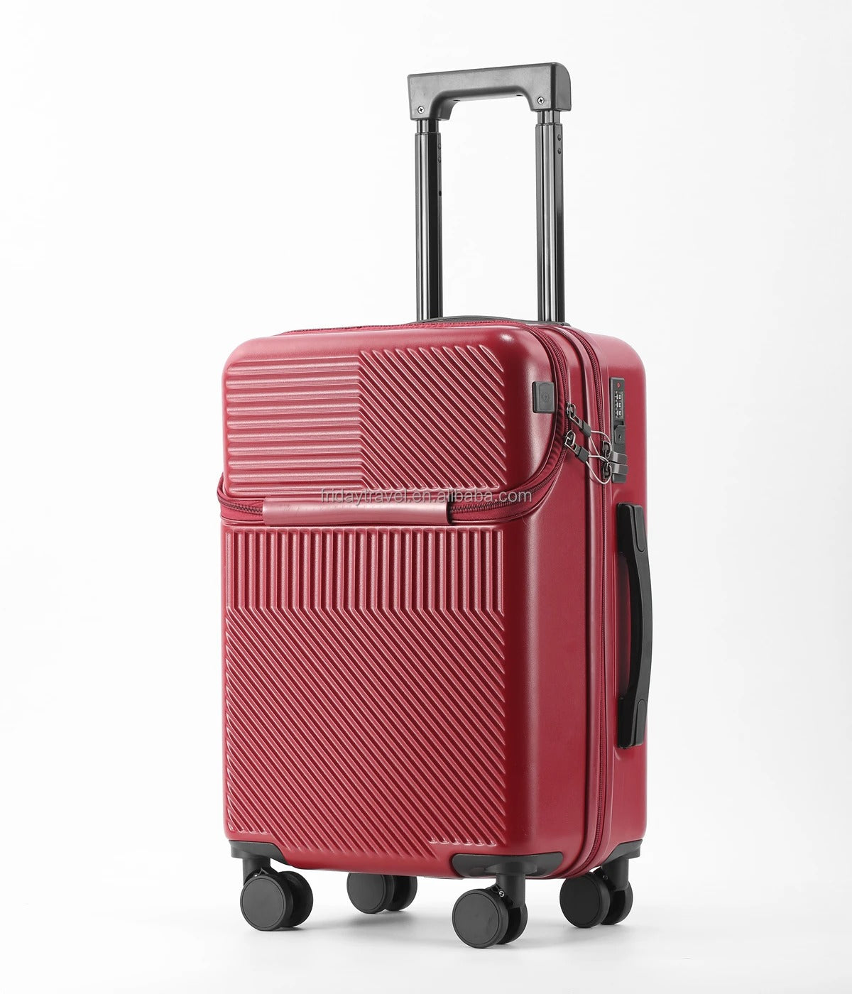 Unisex Carry-On Suitcase with USB Port, Cup Holder and TSA Lock