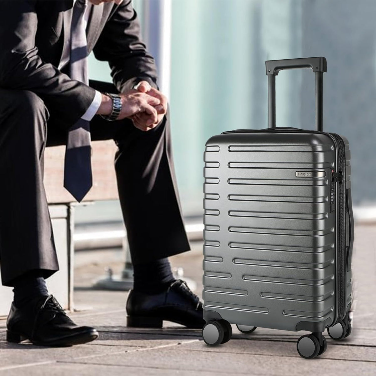 Unisex Expandable Hardshell Suitcase with Spinner Wheels and TSA Lock