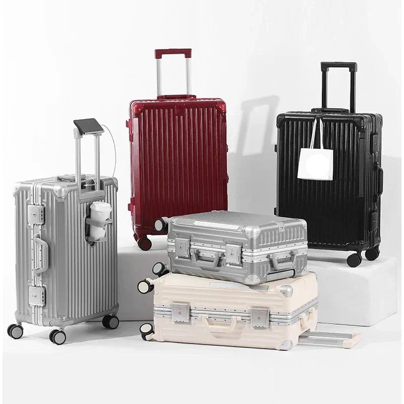Unisex Hard-Shell Suitcase with Aluminum Frame