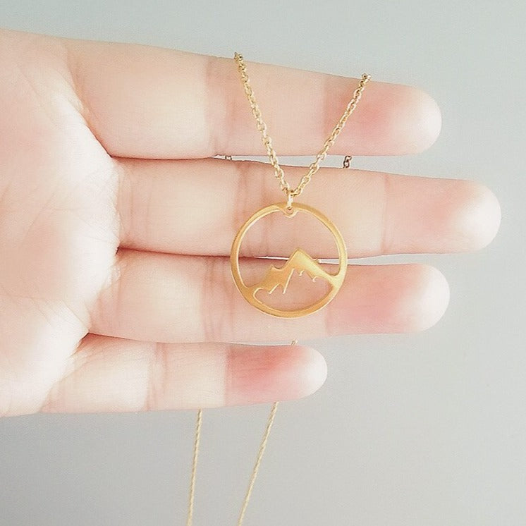 Unisex Mountain Peak Necklace
