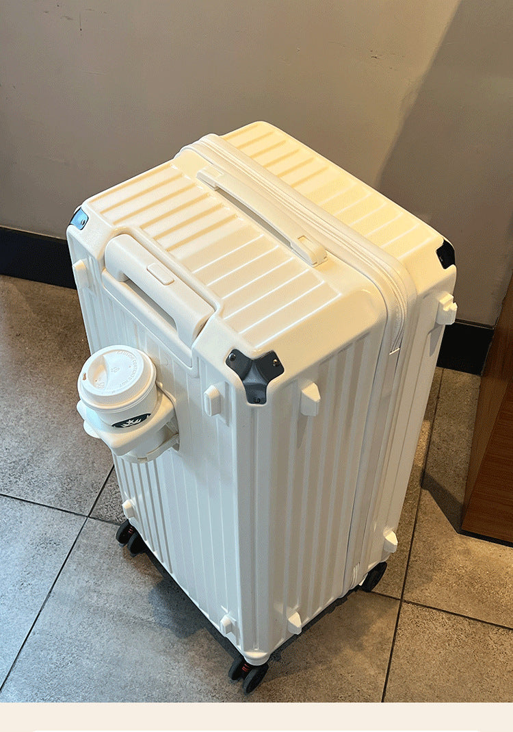 Unisex Multi-Functional Hard Shell Luggage with Cup Holder