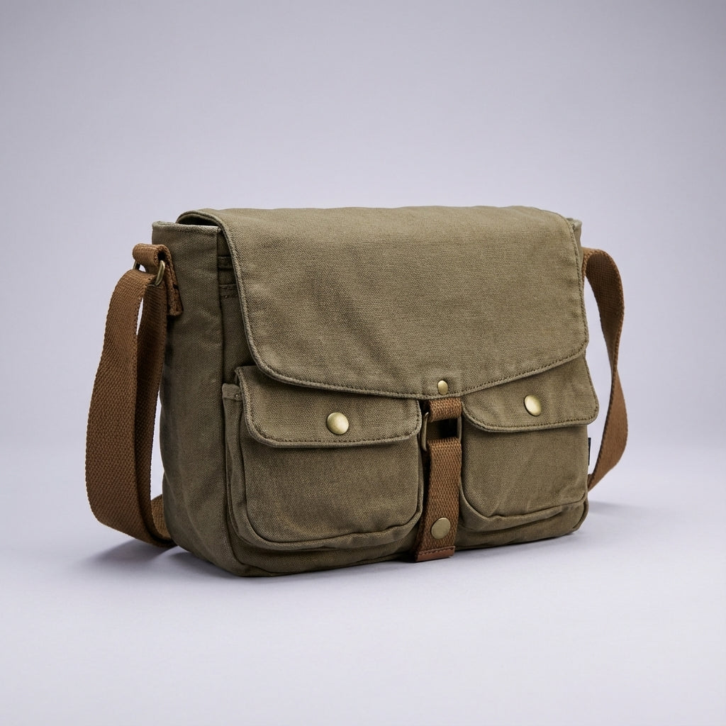 Unisex Vintage Crossbody Bag - Compact & Durable