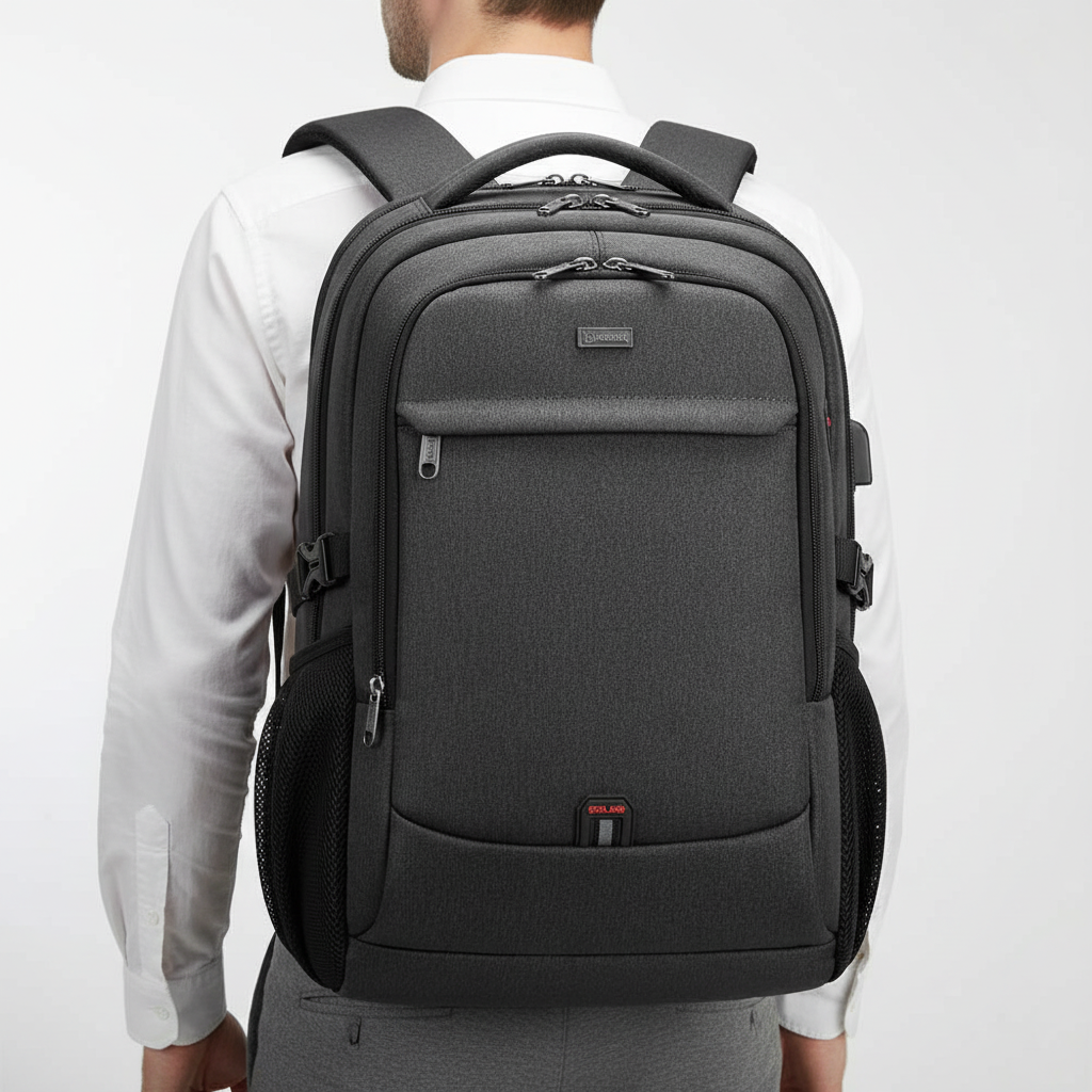 Unisex Waterproof Laptop Backpack with USB Charging