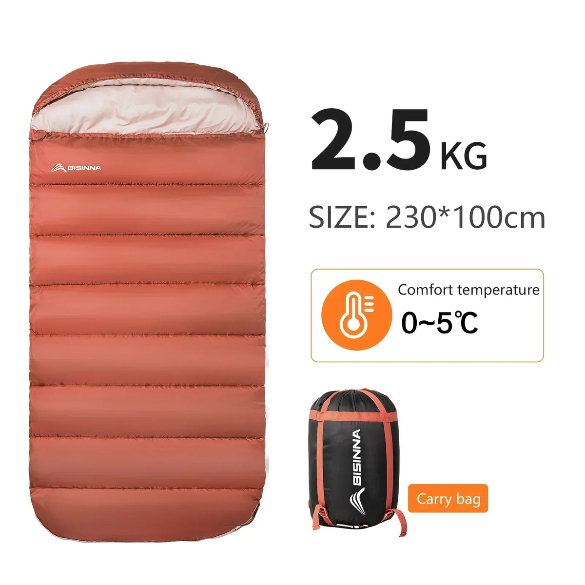 Unisex Wide 3-Season Camping Sleeping Bag for Adults