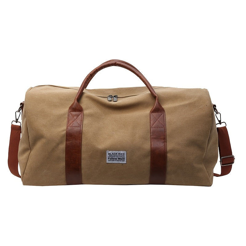 Vintage Washed Large-Capacity Travel Duffel Bag with Organizer