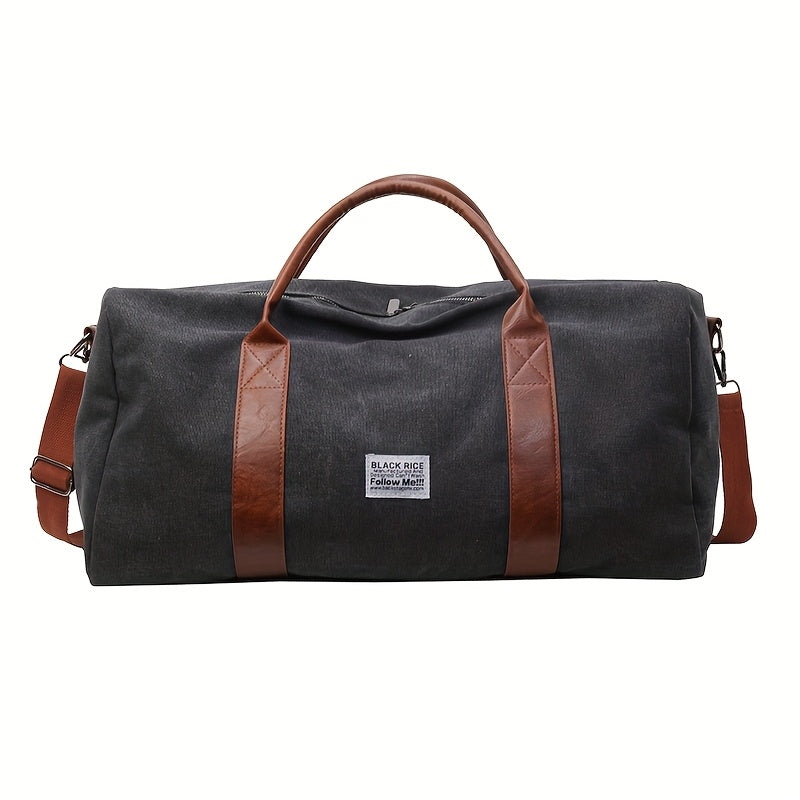 Vintage Washed Large-Capacity Travel Duffel Bag with Organizer