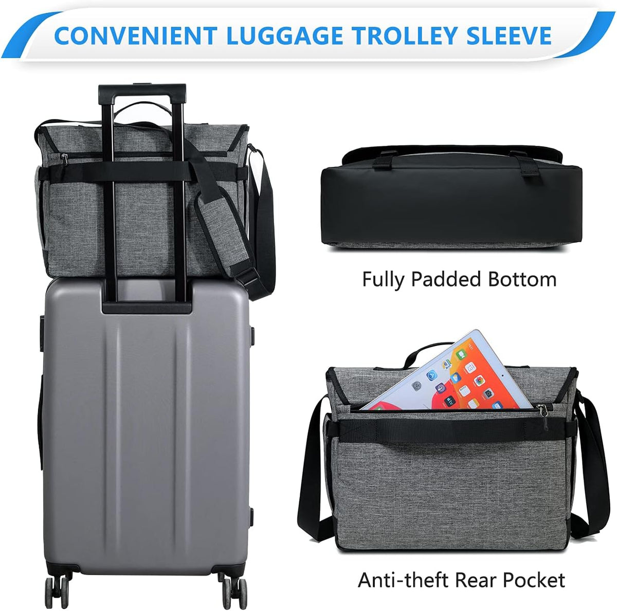 Water-Resistant Laptop Messenger Bag with Adjustable Strap
