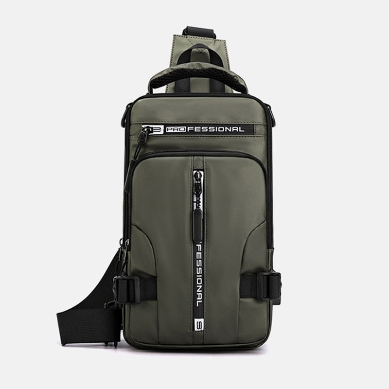 Waterproof Anti-Theft Crossbody Sling Bag with USB Charging Port and Multi-Pocket Design