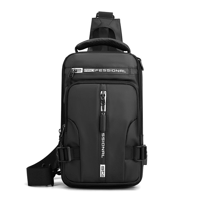 Waterproof Anti-Theft Crossbody Sling Bag with USB Charging Port and Multi-Pocket Design