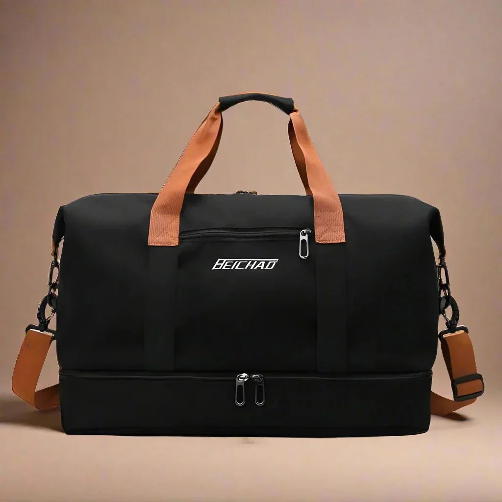 Waterproof Duffel Bag with Shoe Compartment and Dry-Wet Separation