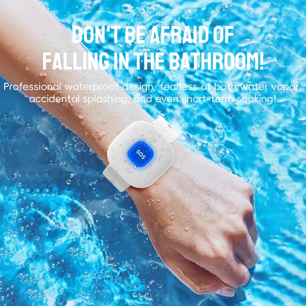 Waterproof WiFi SOS Emergency Watch with App Push Alerts - USB Rechargeable - Black & White